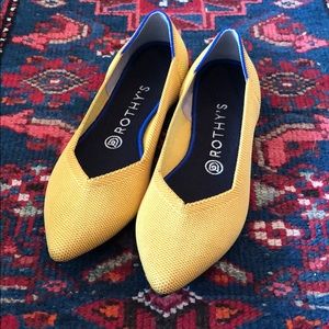 Rothy’s pointed yellow flats